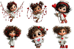 Whimsical Valentine Angel Clipart Bundle - CraftNest - Digital Crafting and Art