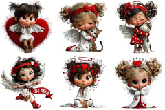Whimsical Valentine Angel Clipart Bundle - CraftNest - Digital Crafting and Art