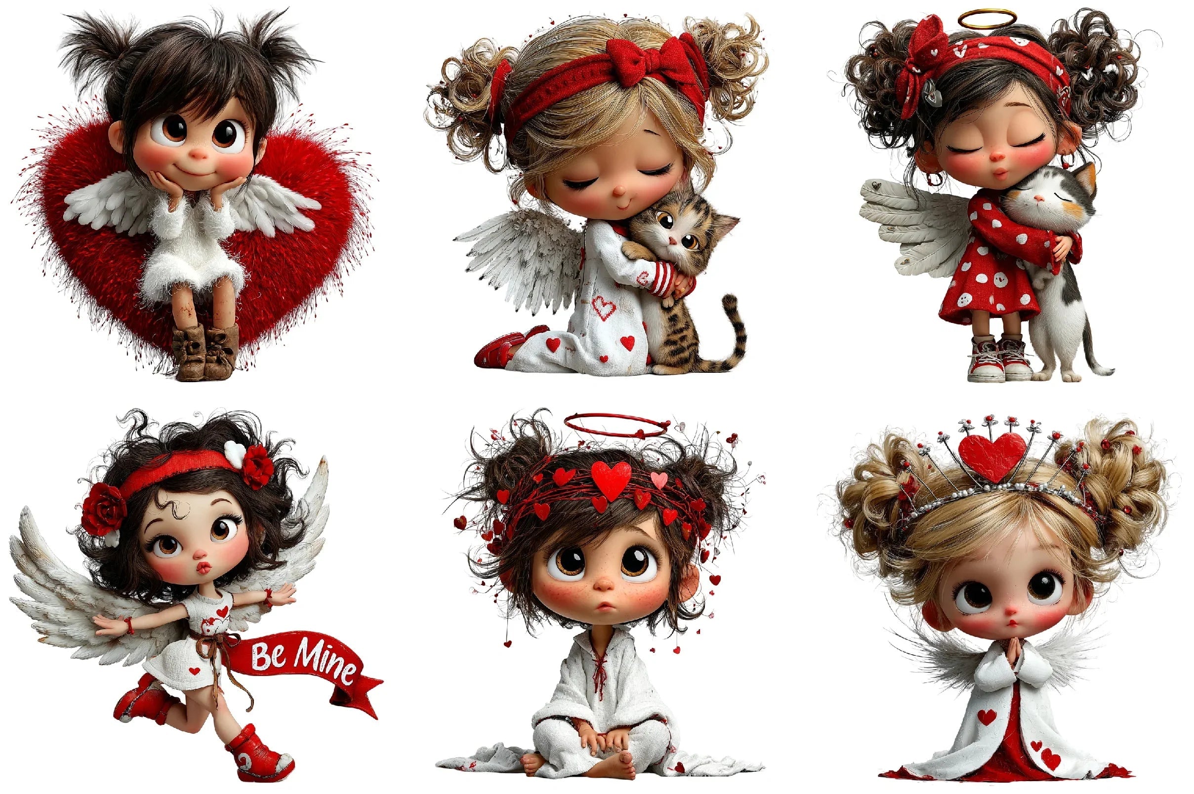 Whimsical Valentine Angel Clipart Bundle - CraftNest - Digital Crafting and Art