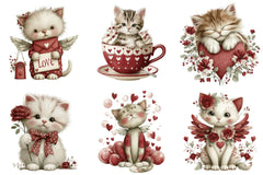 Whimsical Valentine Cats Clipart Bundle - CraftNest - Digital Crafting and Art