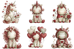 Whimsical Valentine Unicorn Clipart Bundle - CraftNest - Digital Crafting and Art