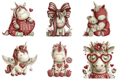 Whimsical Valentine Unicorn Clipart Bundle - CraftNest - Digital Crafting and Art