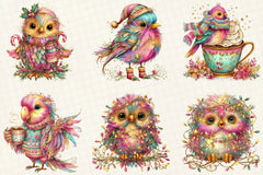 Whimsical Winter Bird Clipart Bundle - CraftNest - Digital Crafting and Art
