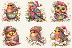 Whimsical Winter Bird Clipart Bundle - CraftNest - Digital Crafting and Art