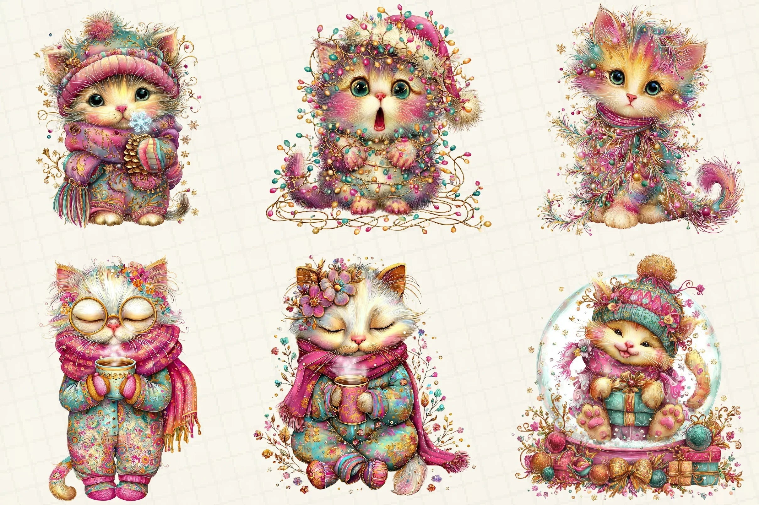 Whimsical Winter Car Clipart Bundle - CraftNest - Digital Crafting and Art