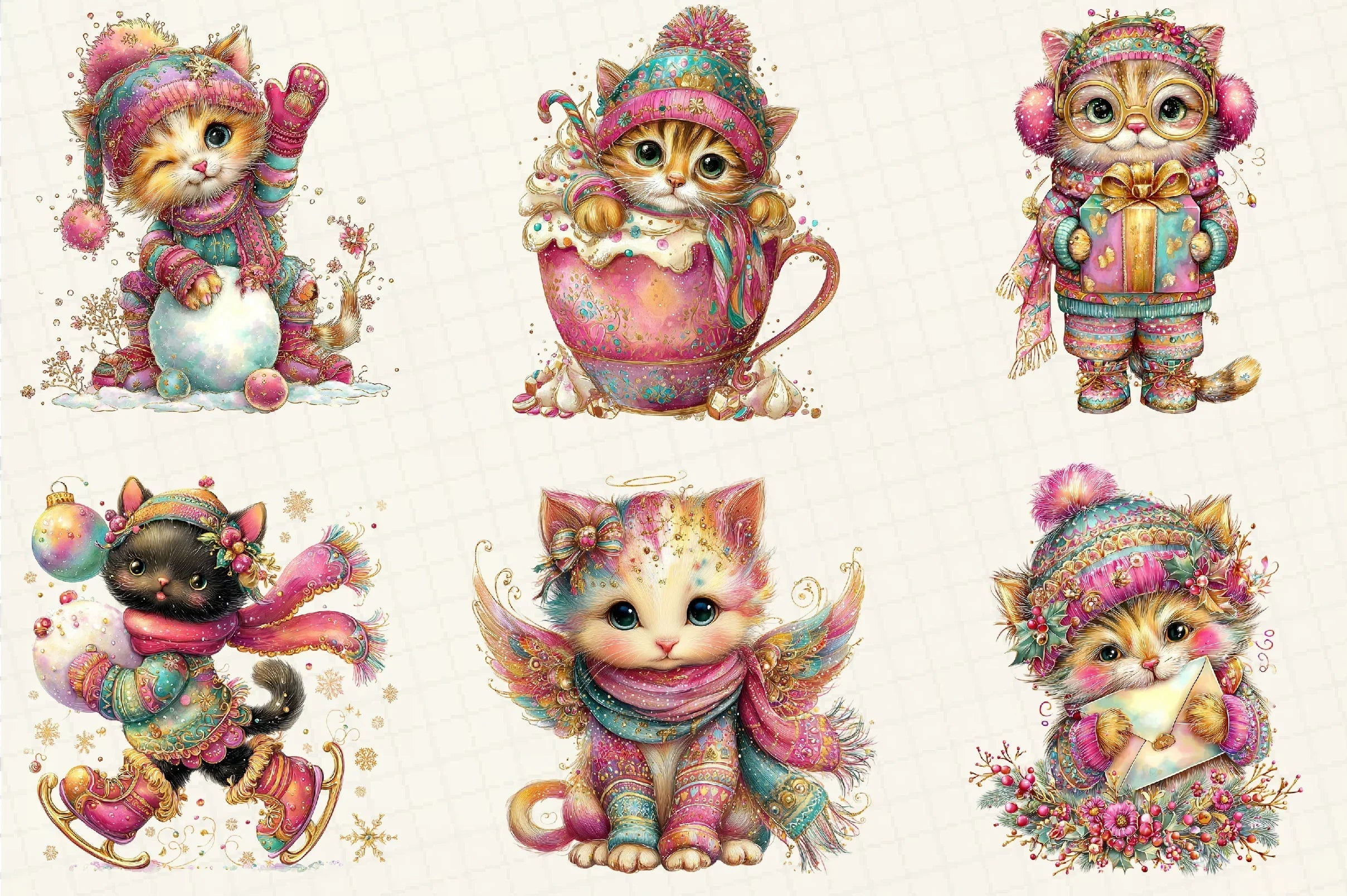 Whimsical Winter Car Clipart Bundle - CraftNest - Digital Crafting and Art