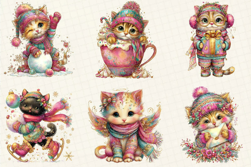 Whimsical Winter Car Clipart Bundle - CraftNest - Digital Crafting and Art