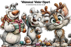 Whimsical Winter Clipart Bundle - CraftNest - Digital Crafting and Art