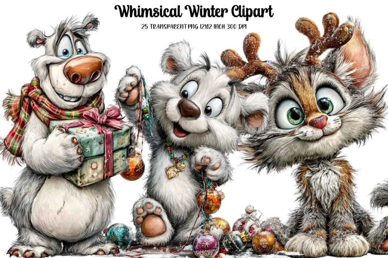 Whimsical Winter Clipart Bundle - CraftNest - Digital Crafting and Art