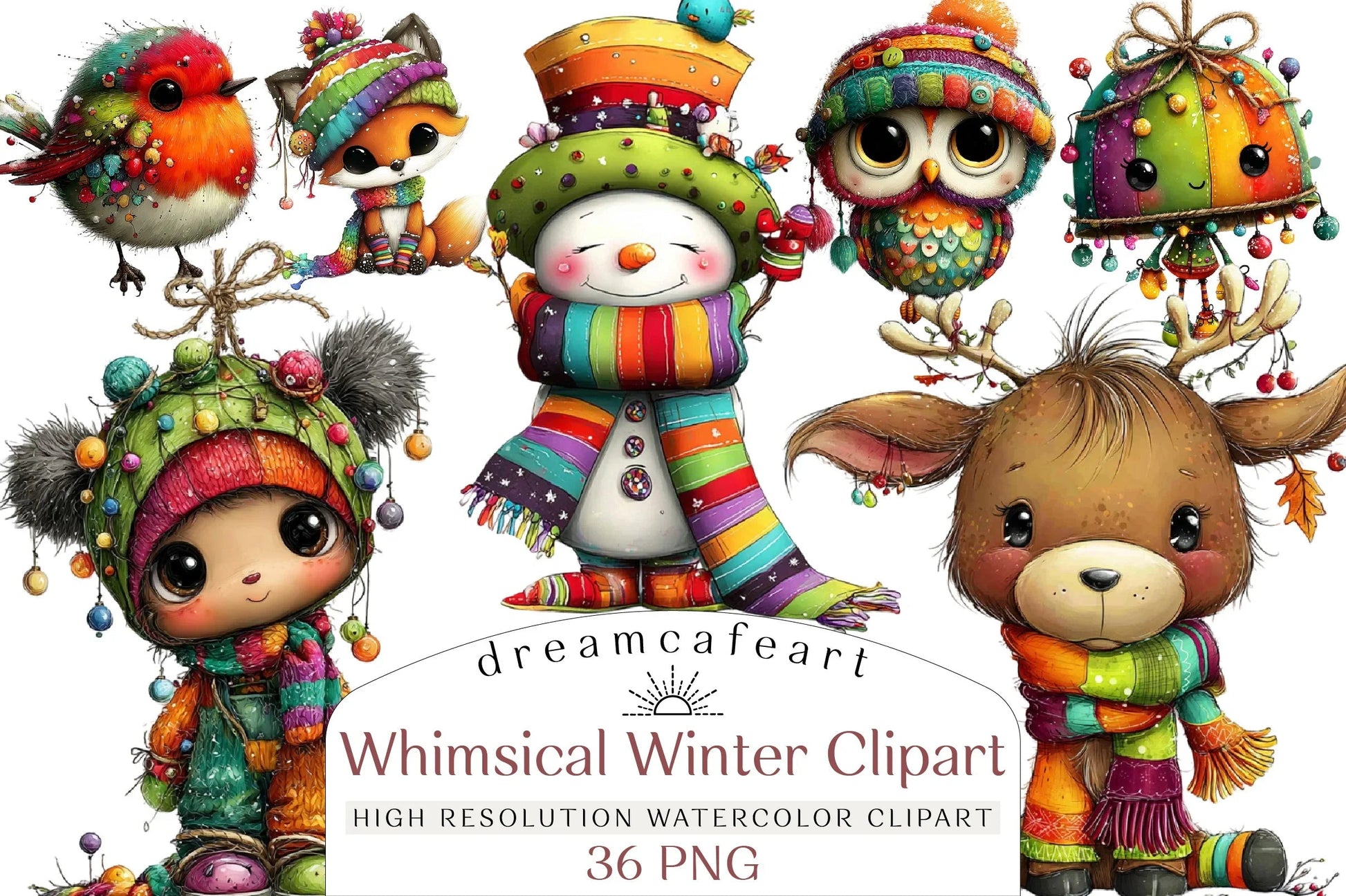 Whimsical Winter Clipart Bundle - CraftNest - Digital Crafting and Art