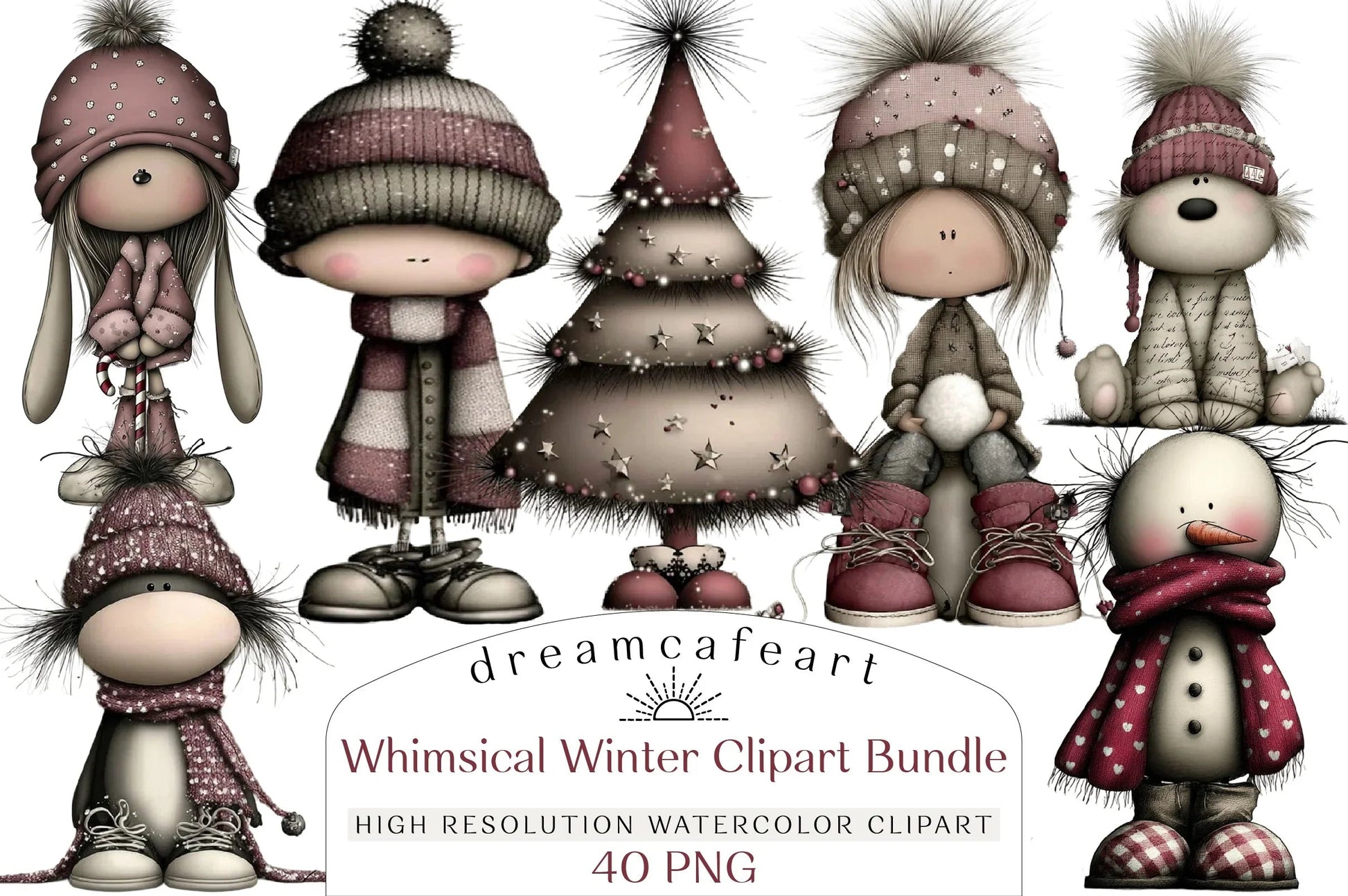 Whimsical Winter Clipart Bundle - CraftNest - Digital Crafting and Art