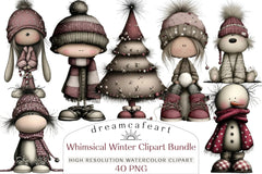 Whimsical Winter Clipart Bundle - CraftNest - Digital Crafting and Art