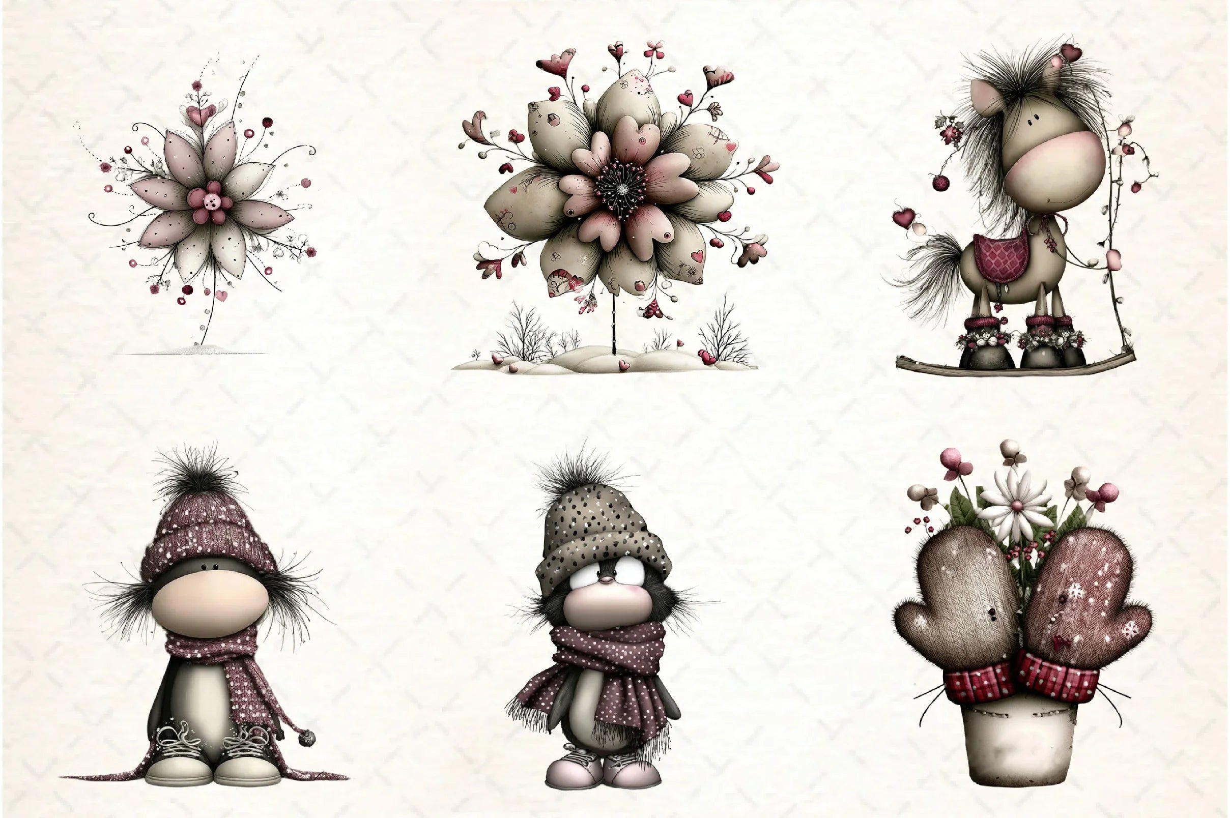 Whimsical Winter Clipart Bundle - CraftNest - Digital Crafting and Art