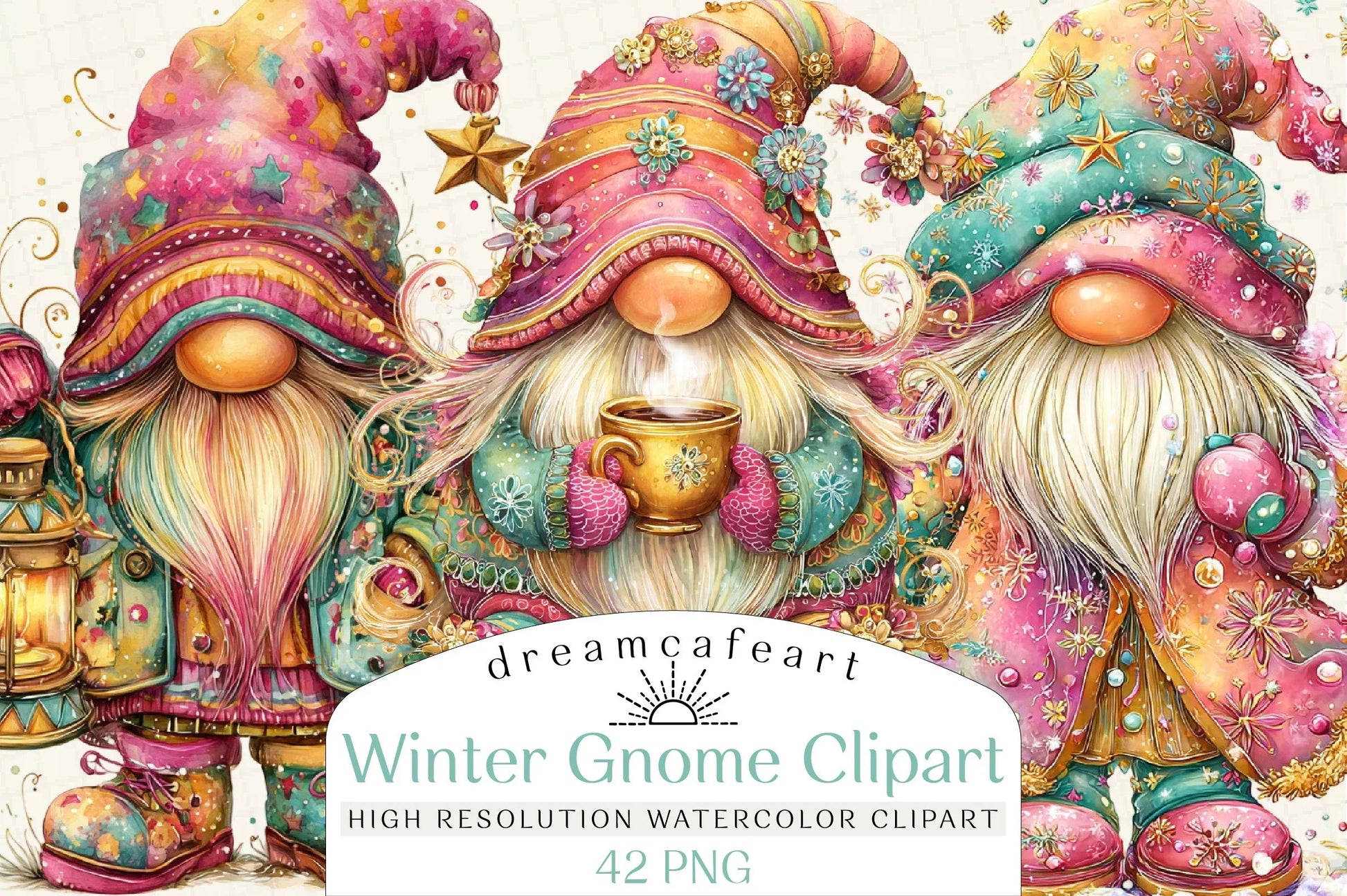 Whimsical Winter Gnome Clipart Bundle - CraftNest - Digital Crafting and Art