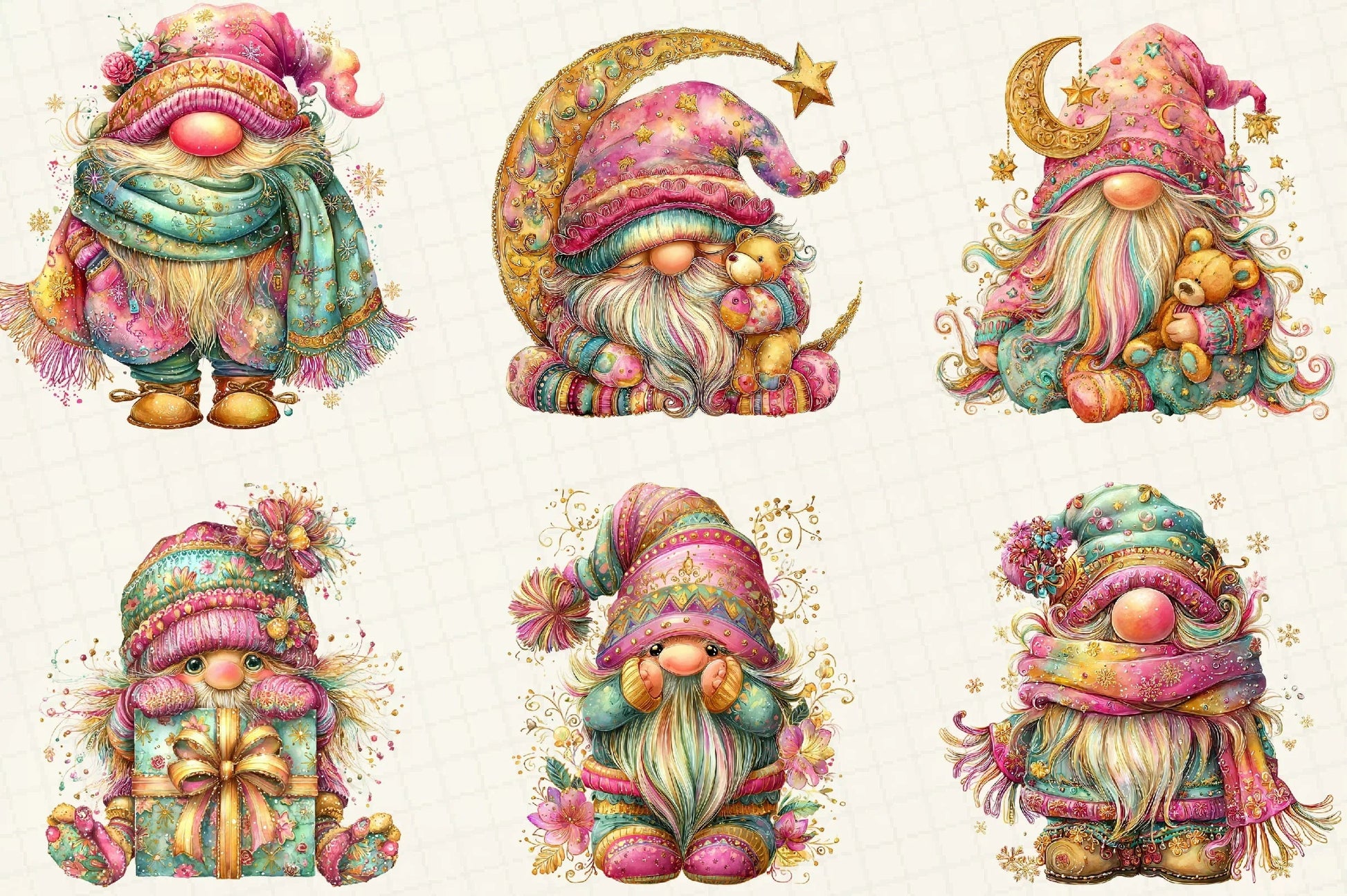 Whimsical Winter Gnome Clipart Bundle - CraftNest - Digital Crafting and Art