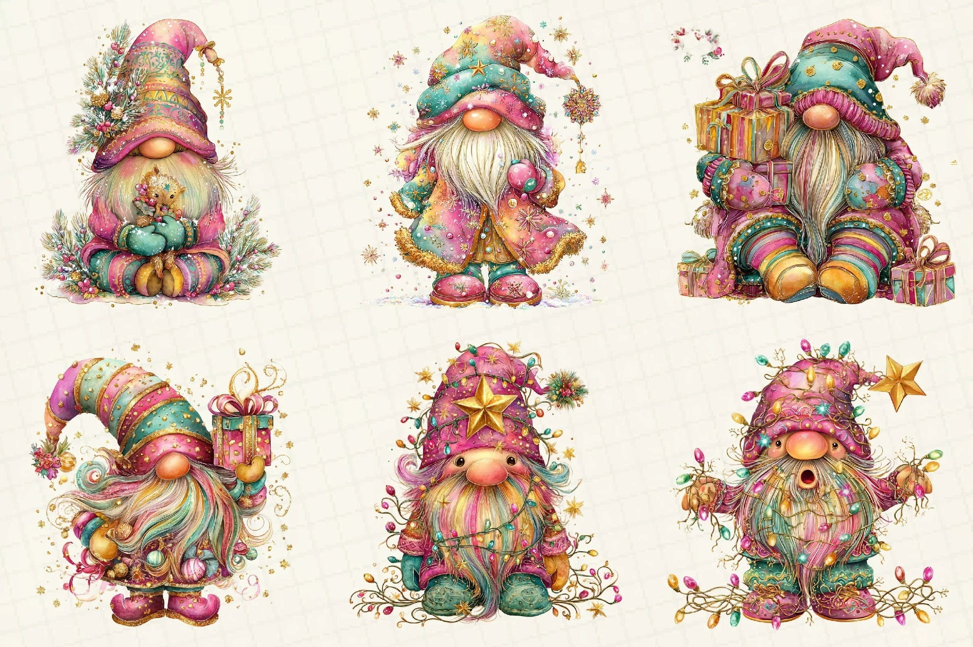 Whimsical Winter Gnome Clipart Bundle - CraftNest - Digital Crafting and Art