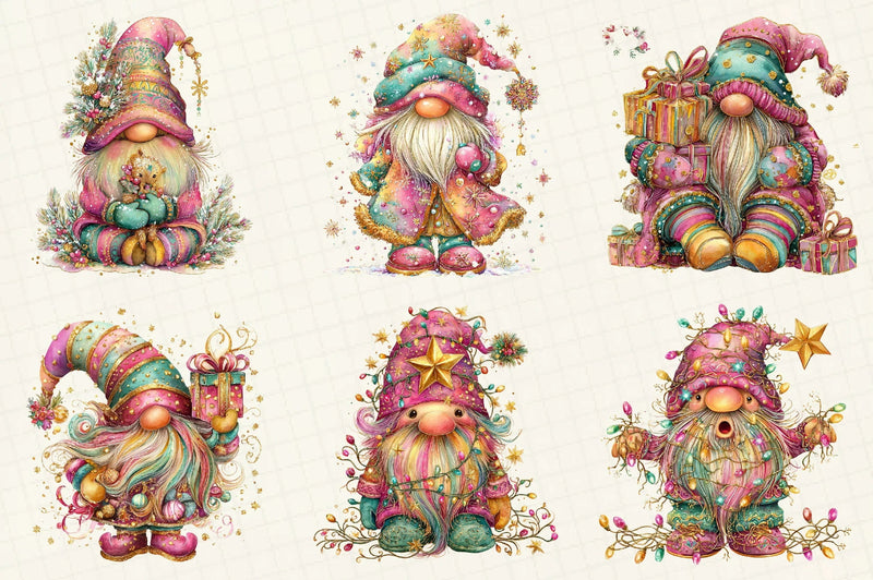 Whimsical Winter Gnome Clipart Bundle - CraftNest - Digital Crafting and Art