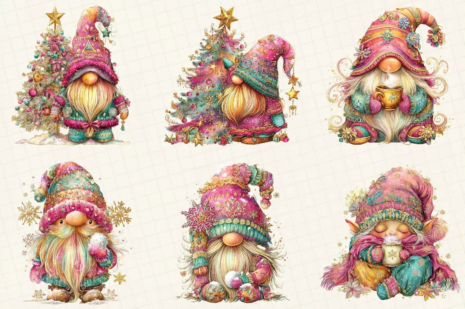 Whimsical Winter Gnome Clipart Bundle - CraftNest - Digital Crafting and Art