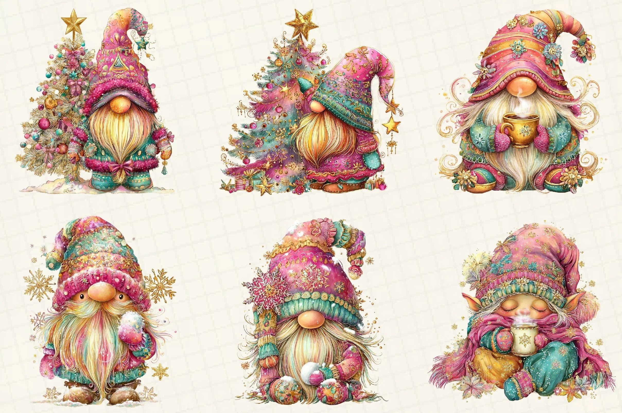 Whimsical Winter Gnome Clipart Bundle - CraftNest - Digital Crafting and Art
