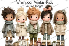 Whimsical Winter Kids Clipart Bundle - CraftNest - Digital Crafting and Art
