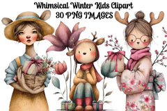 Whimsical Winter Kids Clipart Bundle - CraftNest - Digital Crafting and Art