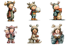 Whimsical Winter Kids Clipart Bundle - CraftNest - Digital Crafting and Art