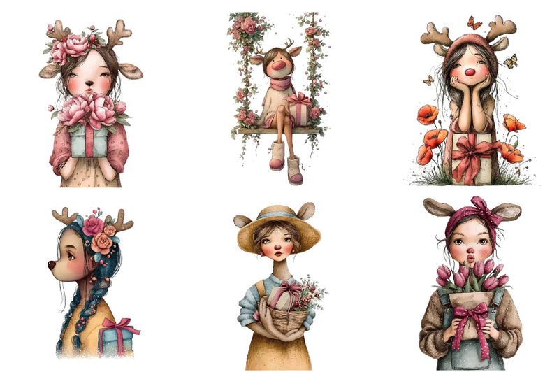 Whimsical Winter Kids Clipart Bundle - CraftNest - Digital Crafting and Art
