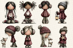 Whimsical Winter Kids Clipart Bundle - CraftNest - Digital Crafting and Art
