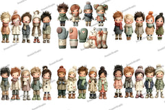 Whimsical Winter Kids Clipart Bundle - CraftNest - Digital Crafting and Art