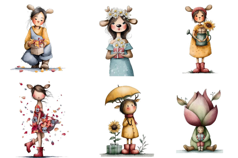 Whimsical Winter Kids Clipart Bundle - CraftNest - Digital Crafting and Art