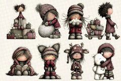Whimsical Winter Kids Clipart Bundle - CraftNest - Digital Crafting and Art