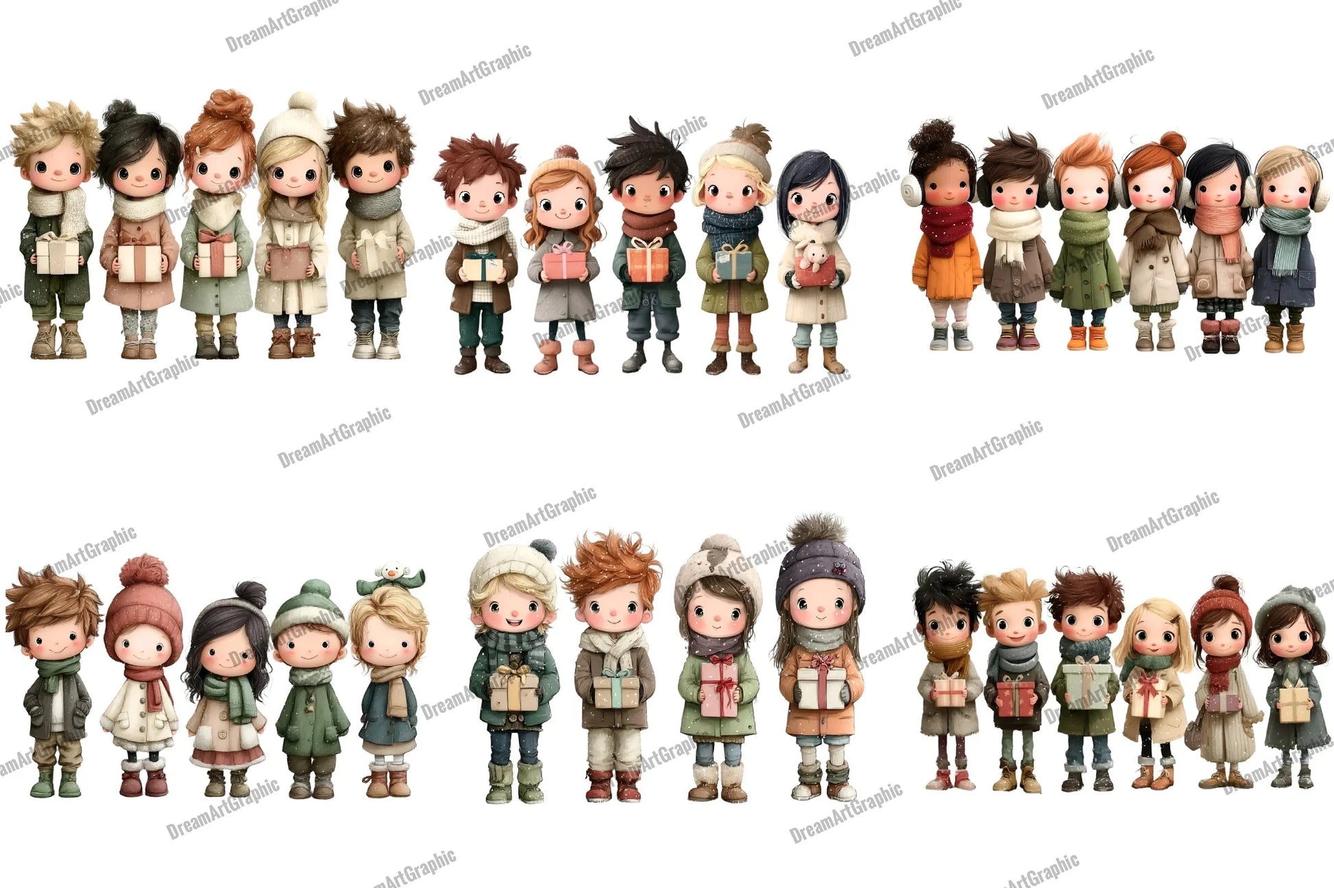 Whimsical Winter Kids Clipart Bundle - CraftNest - Digital Crafting and Art