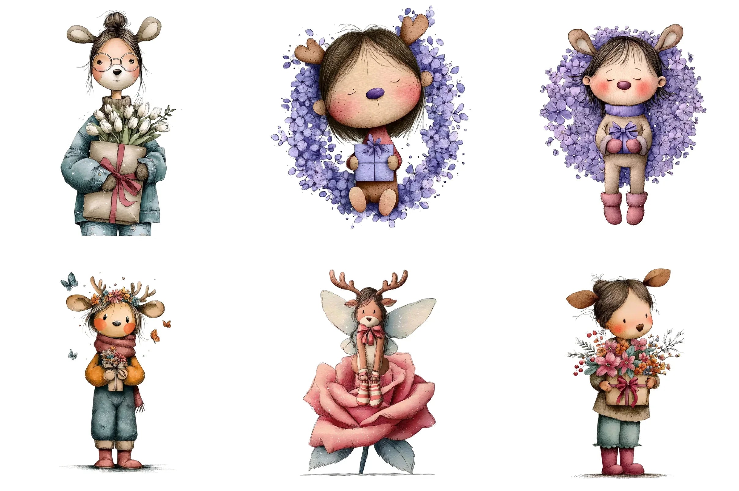 Whimsical Winter Kids Clipart Bundle - CraftNest - Digital Crafting and Art