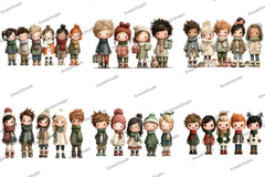 Whimsical Winter Kids Clipart Bundle - CraftNest - Digital Crafting and Art