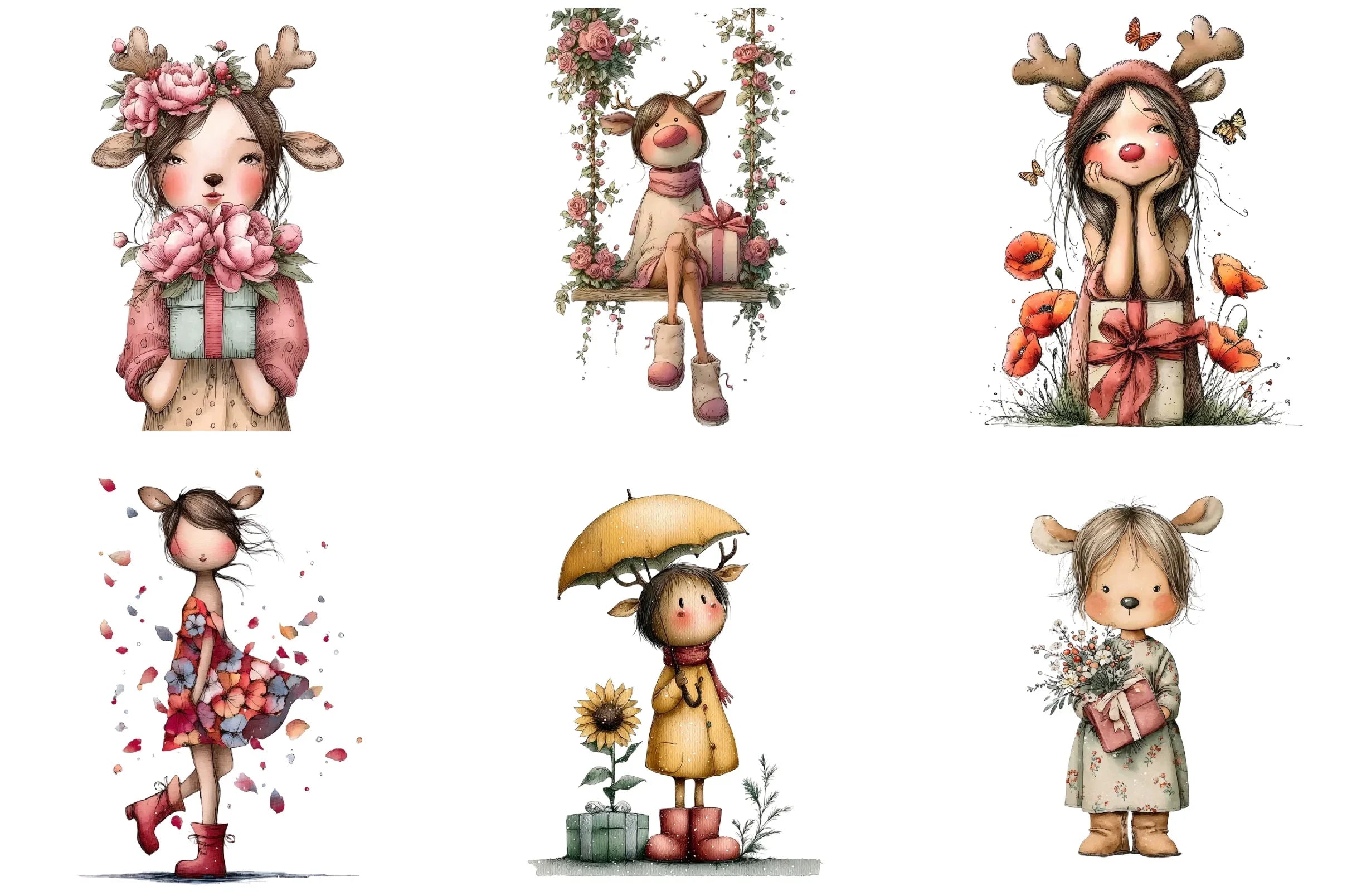 Whimsical Winter Kids Clipart Bundle - CraftNest - Digital Crafting and Art