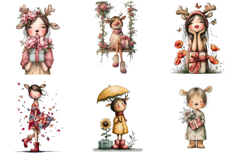 Whimsical Winter Kids Clipart Bundle - CraftNest - Digital Crafting and Art