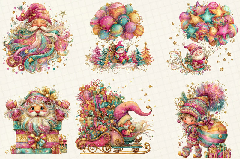 Whimsical Winter Santa Clipart Bundle - CraftNest - Digital Crafting and Art