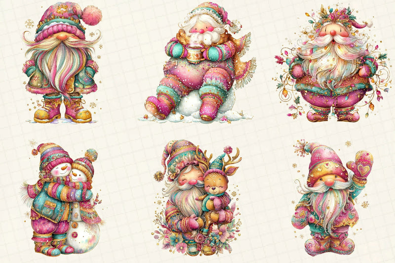 Whimsical Winter Santa Clipart Bundle - CraftNest - Digital Crafting and Art