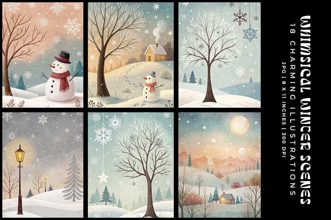 Whimsical Winter Scene - Christmas