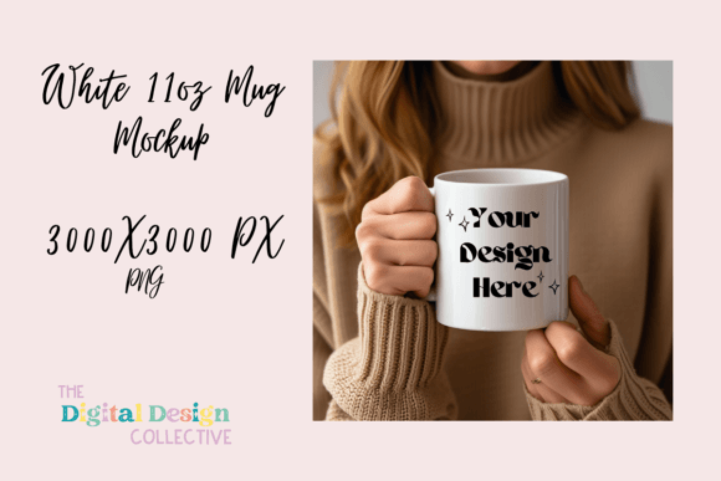 White Coffee Mug Mockup Featuring Woman