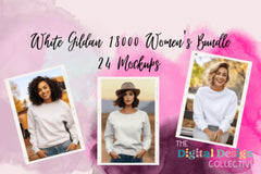 White Gildan 18000 Women's Mockup Bundle - CraftNest - Digital Crafting and Art