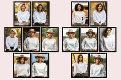 White Gildan 18000 Women's Mockup Bundle - CraftNest - Digital Crafting and Art