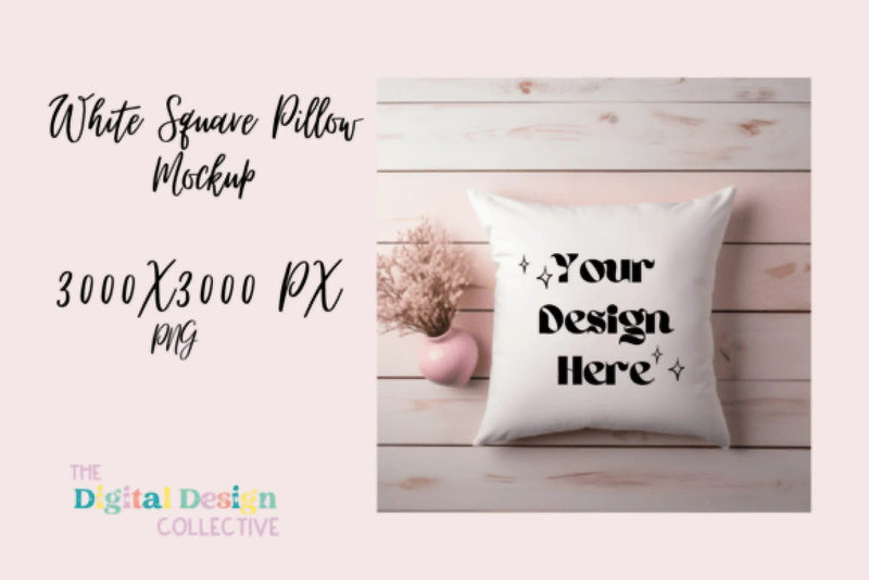 White Square Pillow Mockup - CraftNest - Digital Crafting and Art