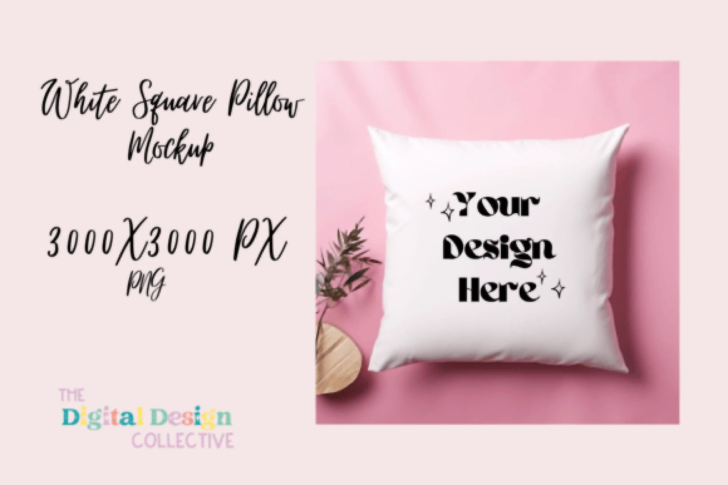 Stylish White Square Pillow Mockup Design Template - CraftNest - Digital Crafting and Art