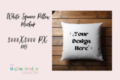 High-Quality White Square Pillow Mockup Design - CraftNest - Digital Crafting and Art