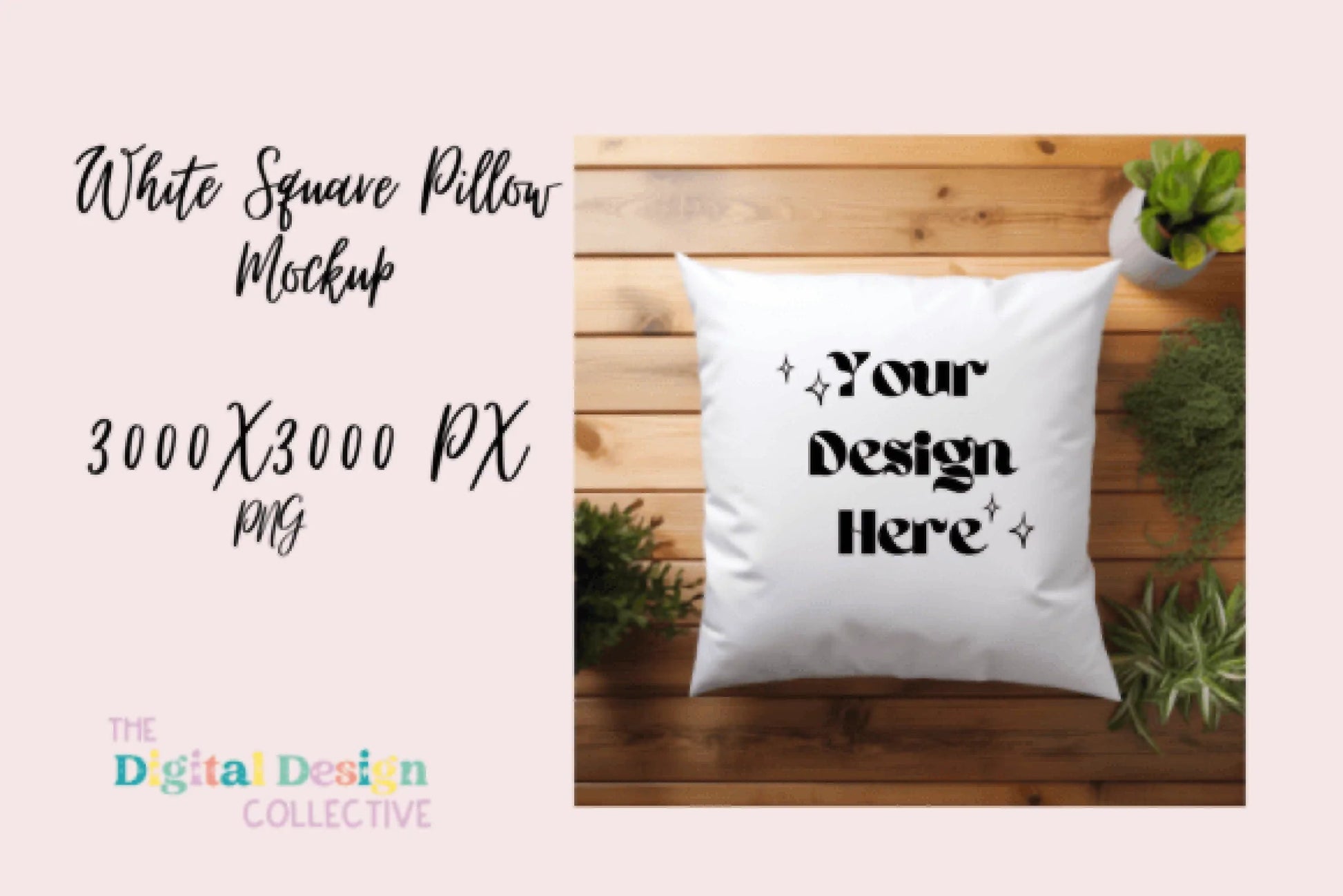 High-Quality White Square Pillow Mockup Design - CraftNest - Digital Crafting and Art