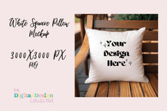 White Square Pillow Mockup - CraftNest - Digital Crafting and Art