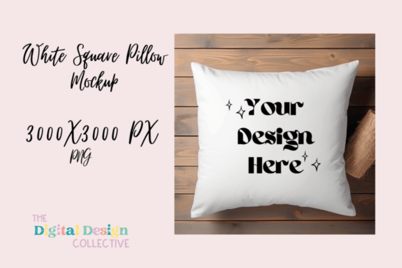 Stylish White Square Pillow Mockup Design Template - CraftNest - Digital Crafting and Art