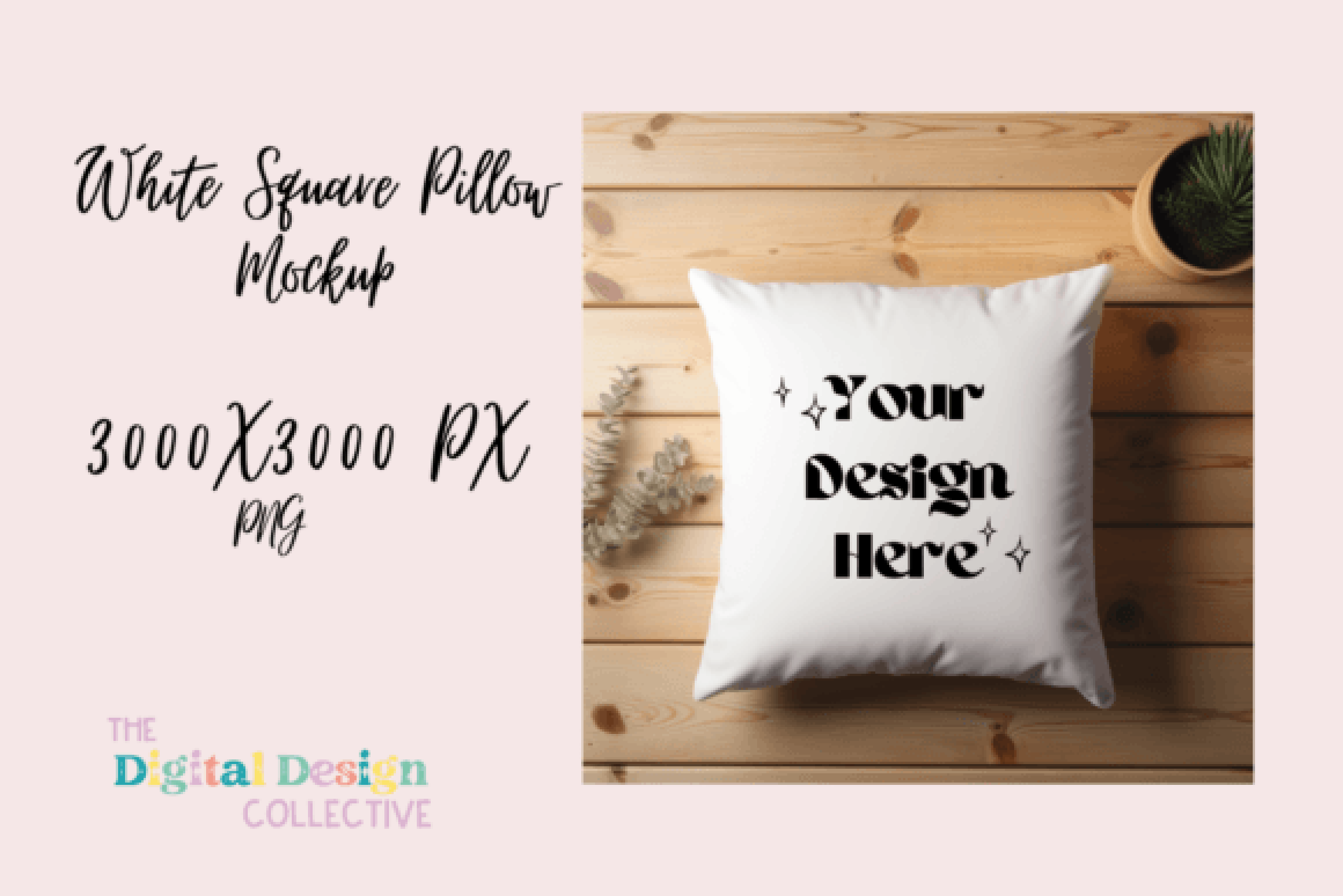 Stylish White Square Pillow Mockup Design Template