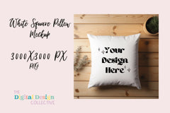 White Square Pillow Mockup - CraftNest - Digital Crafting and Art
